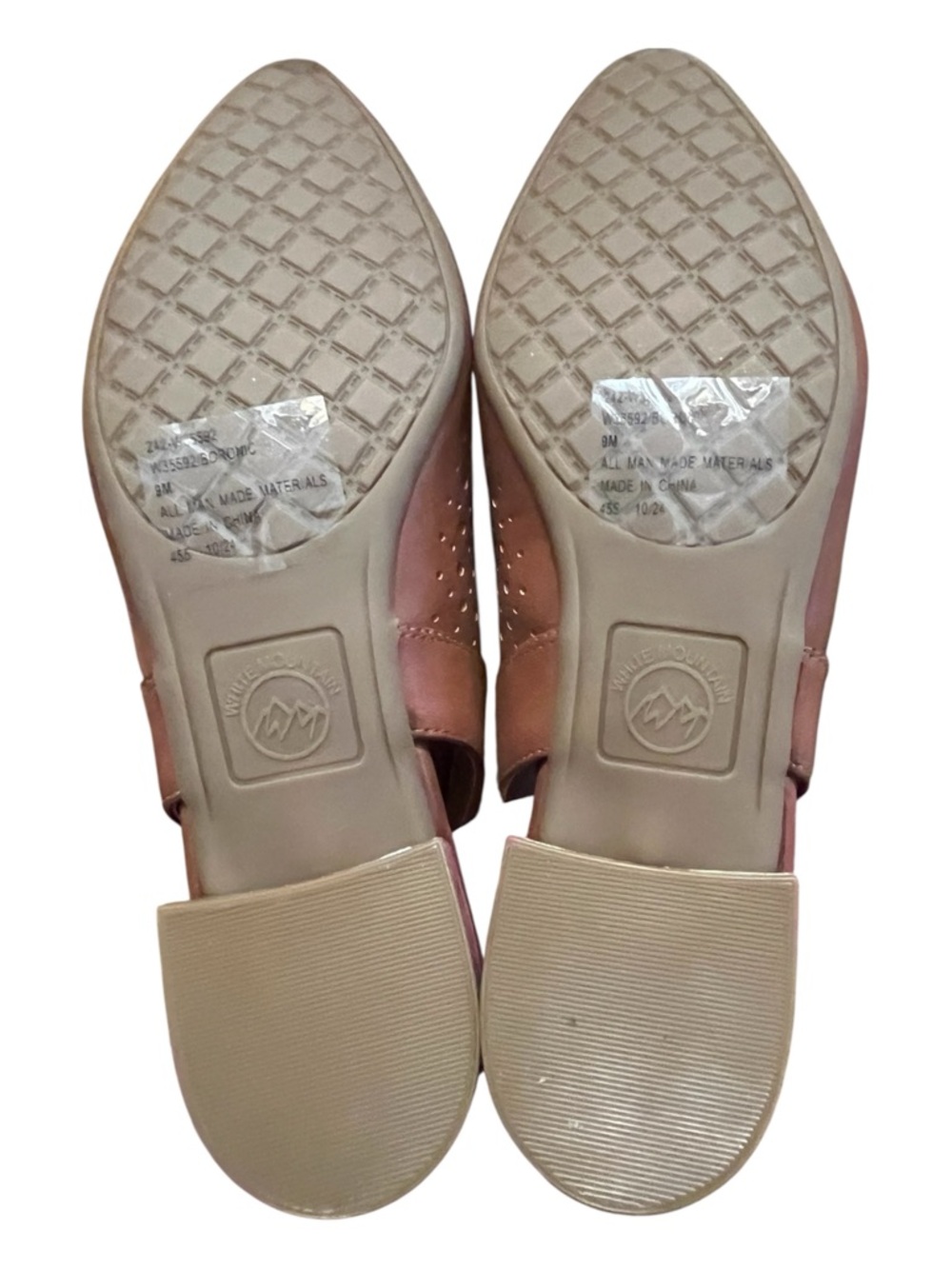 White Mountain Boronic Chestnut Perforated Block Heel Slingbacks Sandals size 9 - Picture 5 of 9